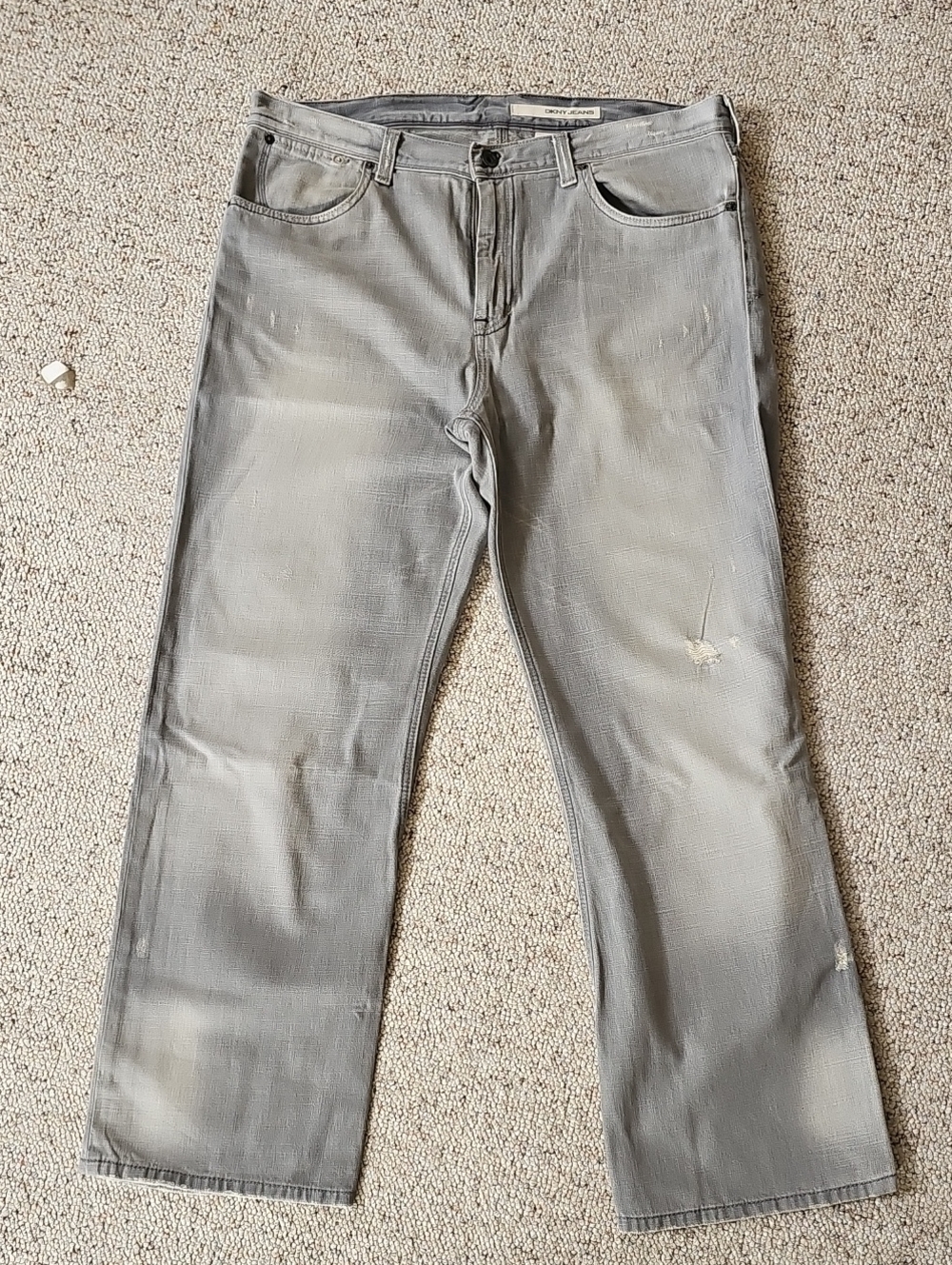 DKNY Men's Light Gray Straight Jeans